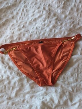 Orange Chain-Accent Bikini Bottom - Women's Swim